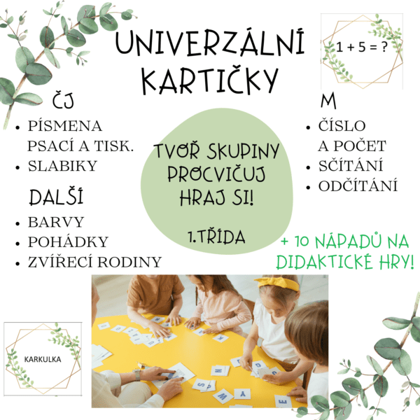 Dělení do skupin – kartičky 1.ročník