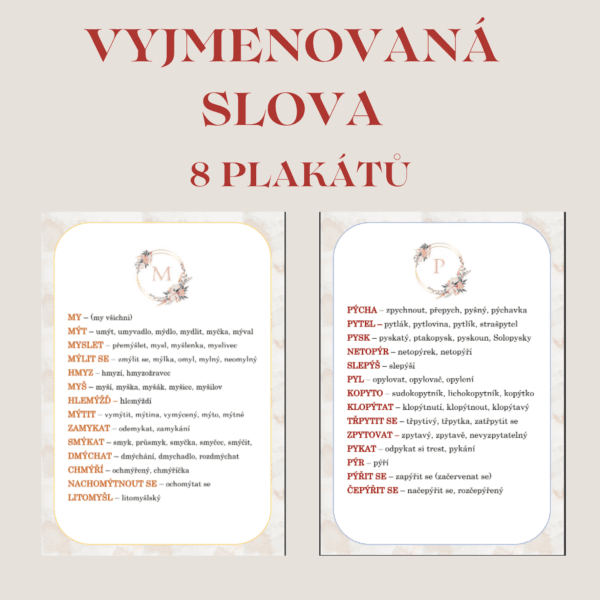 Plakáty – vyjmenovaná slova