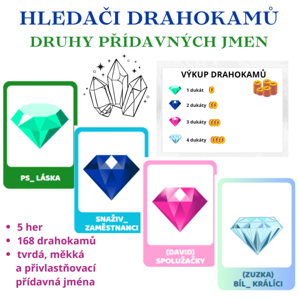 Hledači drahokamů-druhy přídavných jmen