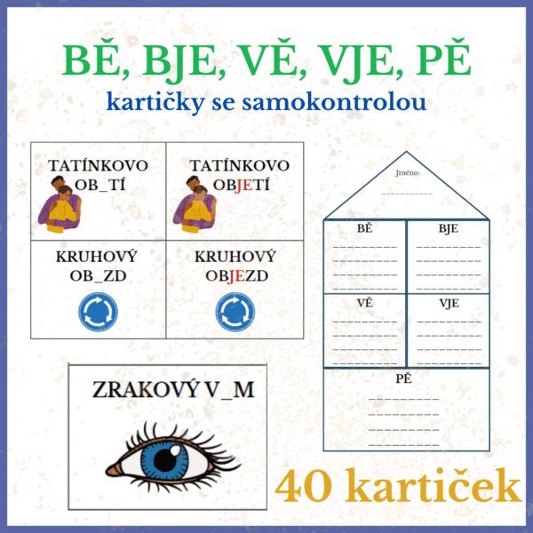 Kartičky se samokontrolou (bě,bje,vě,vje,pě)